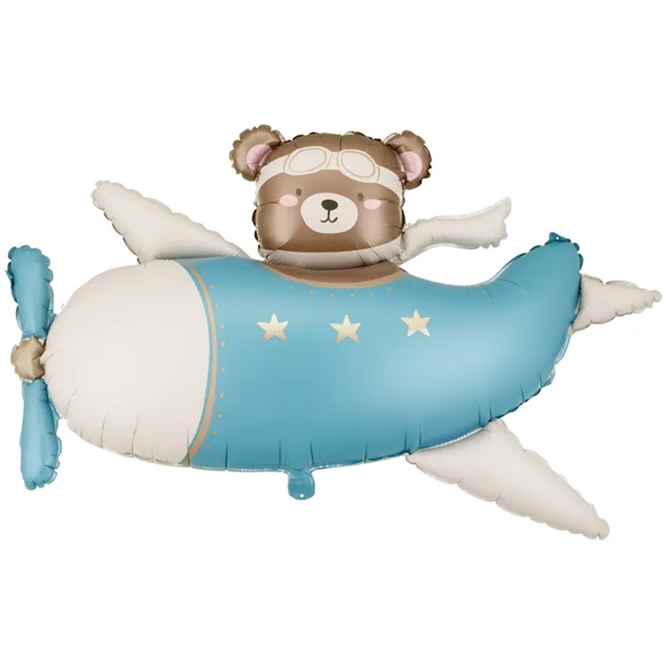ПД (44"/111см) Фигура, Мишка в самолете Light Blue
