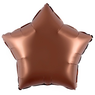 Шар с клапаном (10''/25 см) Мини-звезда, Шоколад, Сатин, 1 шт.