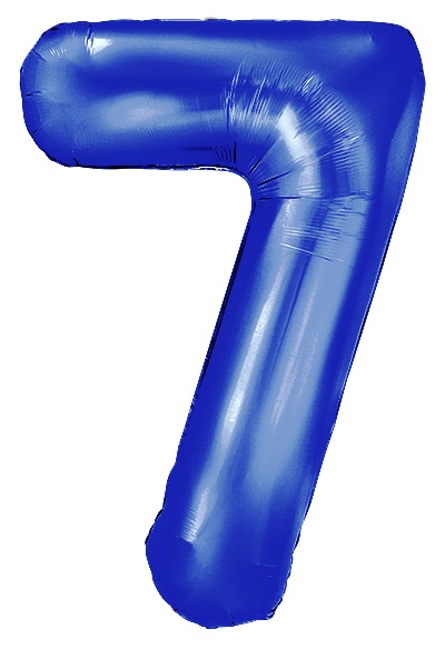 FM Шар (40''/102 см) Цифра, 7 Slim, Синий хром, Металлик, 1 шт. в уп.