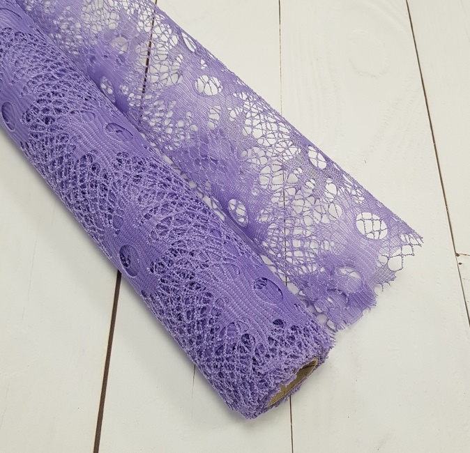 Сетка паутинка-цветы, сиреневая, 60см*4,5м
