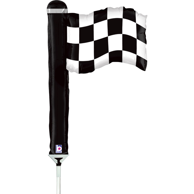 G Шар (14''/24 см) Мини-фигура, Флаг клетчатый / Checkered Flag mini / 1 шт
