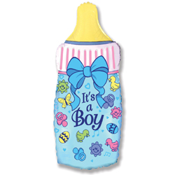 FM Шар (32''/81 см) Фигура, Бутылочка для мальчика, Синий