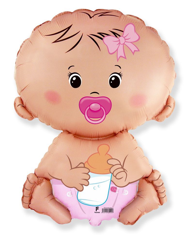 FM Шар (32''/81 см) Фигура, Малышка девочка, Розовый