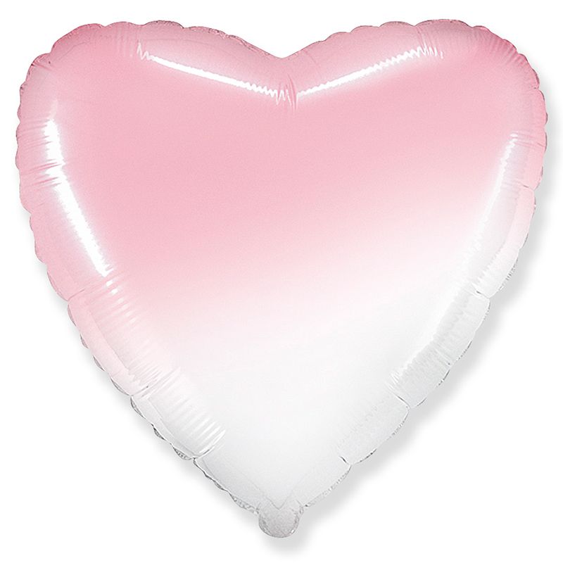 FM Шар (32''/81 см) Сердце, Бело-розовый градиент 