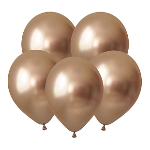 V Шар (12"/30см) Зеркальные шары, Золото / Luster Gold / 50 шт.