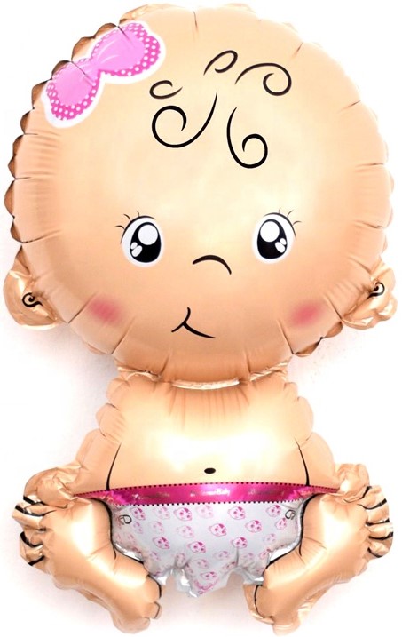 Шар с клапаном (14''/30 см) Мини-фигура, Малыш девочка,  Китай