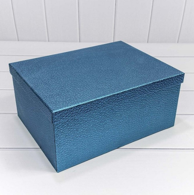 Коробка подарочная "Кожа крокодила" Синяя 30*22,8*13,3 см