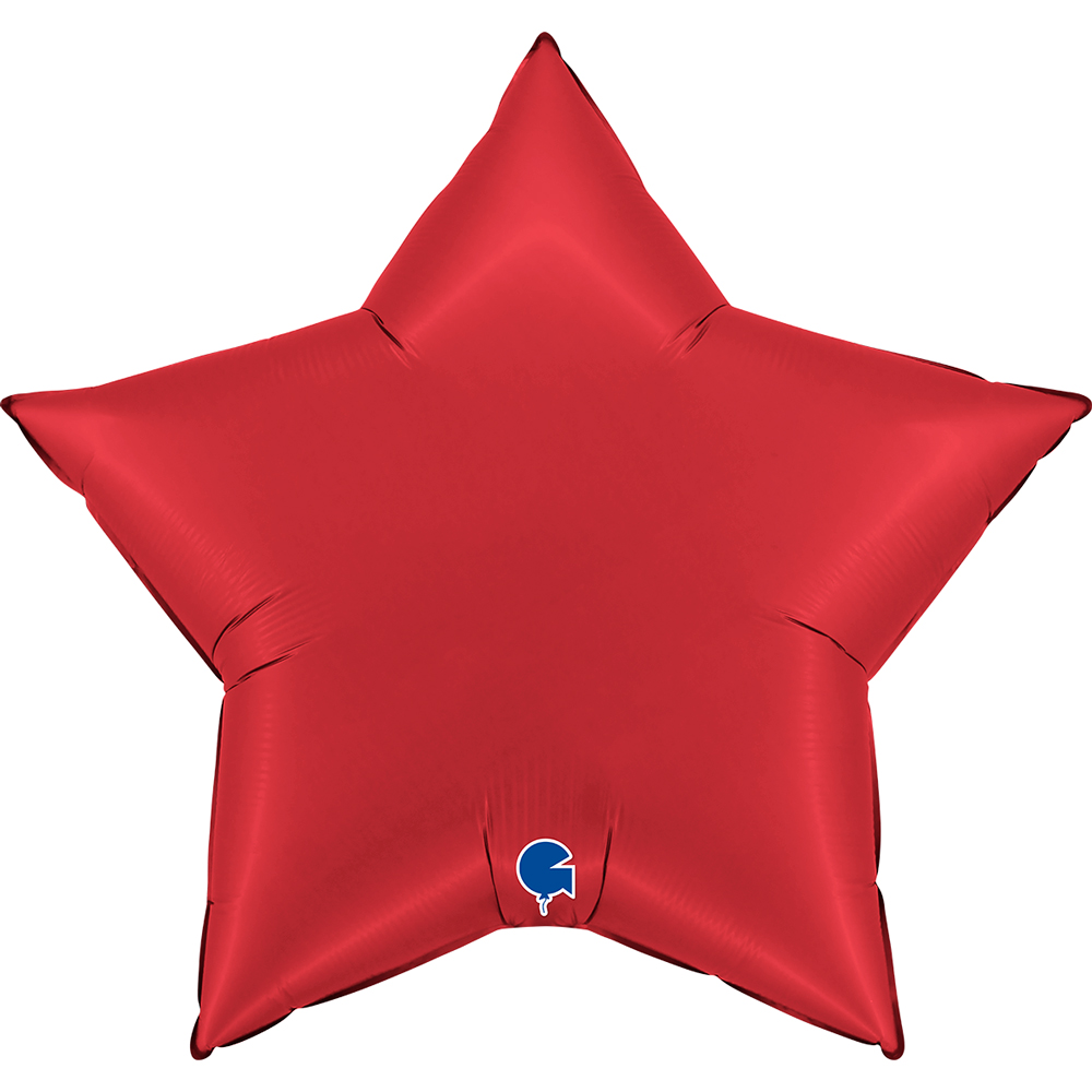 G Шар (36''/91 см) Звезда, Рубиновый, Сатин, 1 шт.