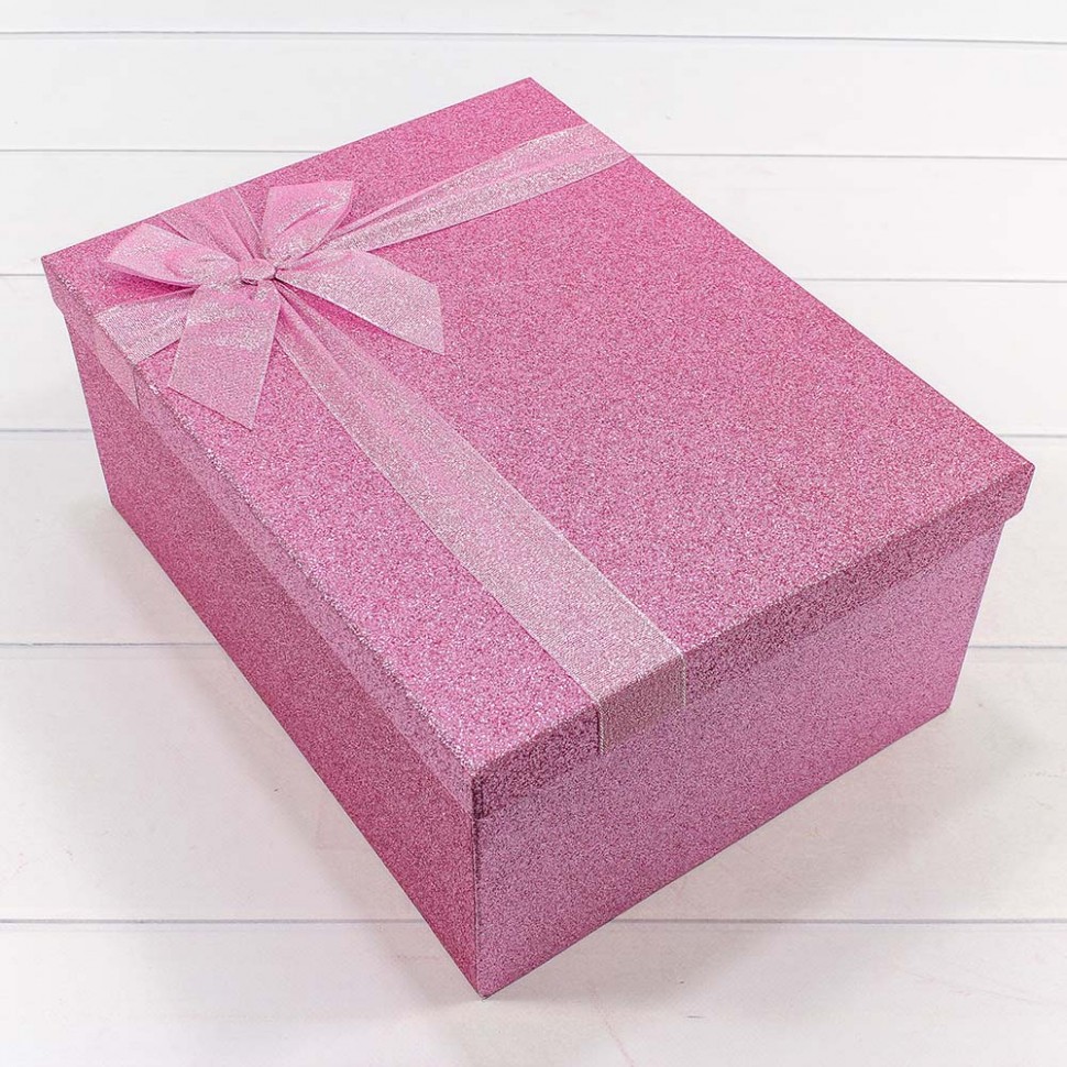 Коробка Прямоугольная "Блеск" Розовый 34*26*15,3 см