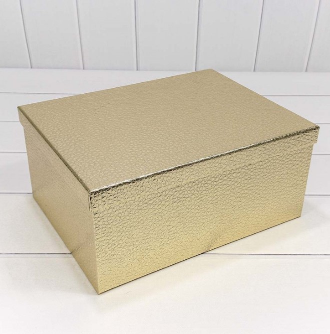 Коробка подарочная "Кожа крокодила" Золотой 30*22,8*13,3 см