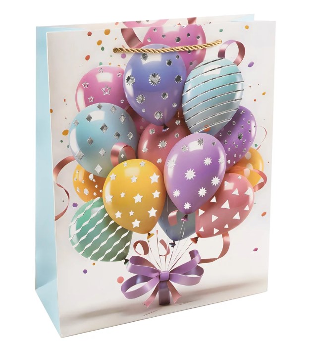 Пакет подарочный, 210гр, Множество шаров, Дизайн №4, Металлик, 23*18*10 см, 1 шт.