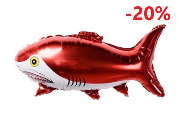 Шар (32"/81 см) Фигура, Акула красная,Китай