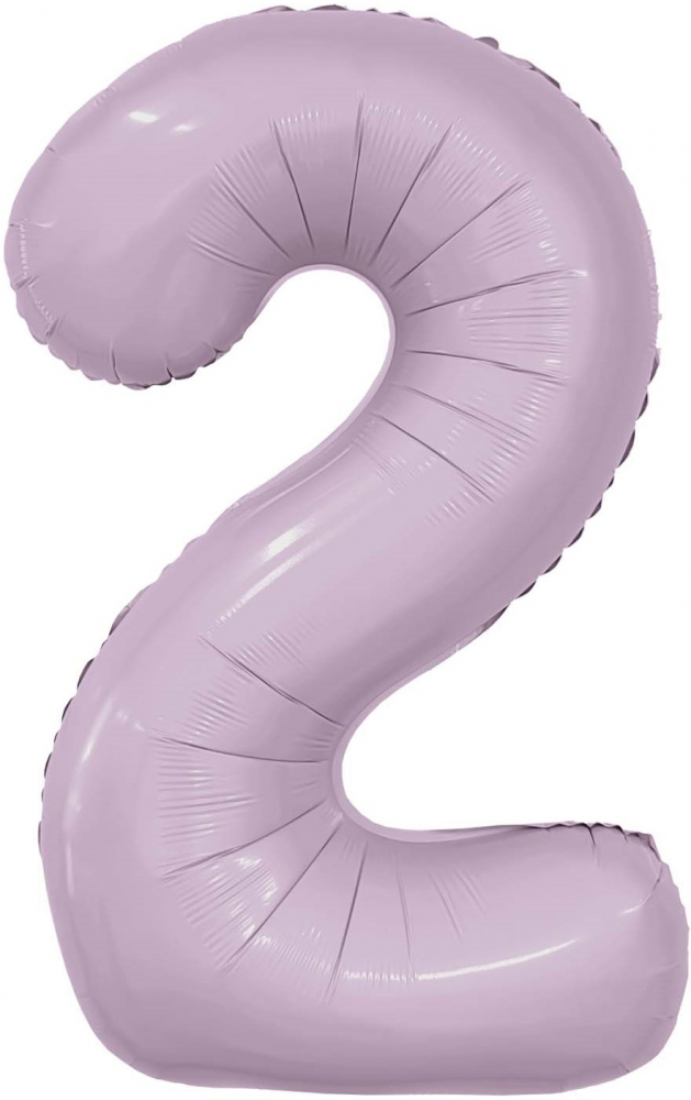 Шар (40''/102 см) Цифра, 2 Slim, Орхидея, 1 шт. в упак