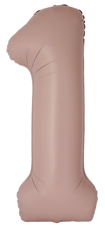 FM Шар (40''/102 см) Цифра, 1 Slim, Винтажная роза, Матовый, 1 шт. в уп.