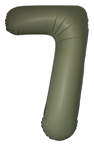 FM Шар (40''/102 см) Цифра, 7 Slim, Оливковый, Матовый, 1 шт. в уп.
