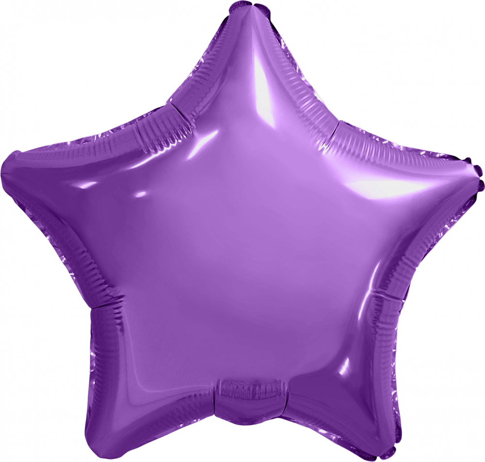Шар с клапаном (9''/23 см) Мини-звезда, Фиолетовый