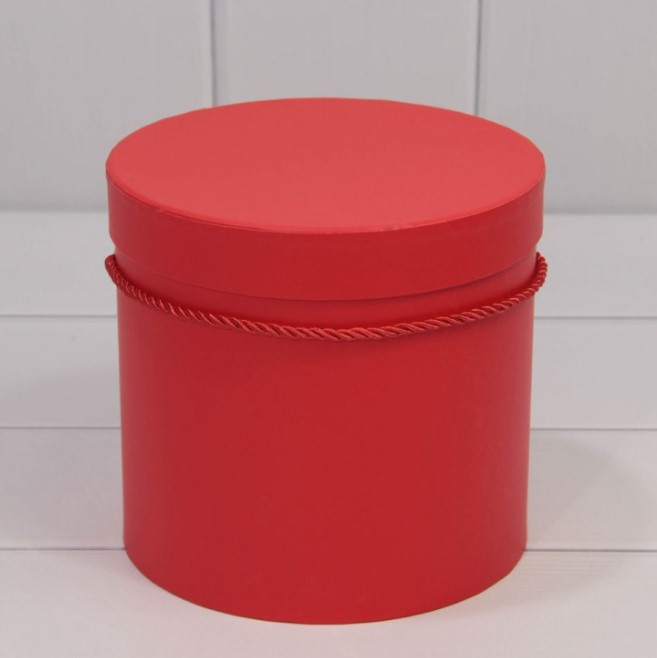 Коробка Цилиндр Красный 13,5*13,5 см