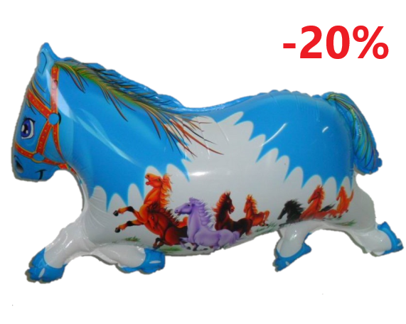 Шар (24''/60 см) Фигура,Лошадь голубая,Китай															