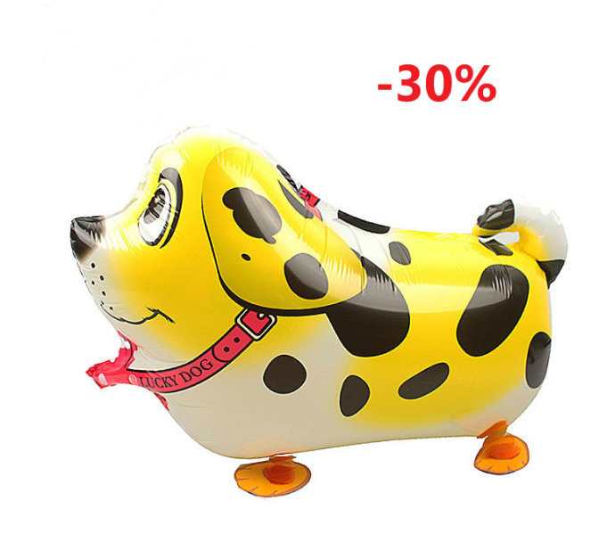 Ходячий воздушный шар (24''/61 см) Собака с пятнышками,желтая,Китай