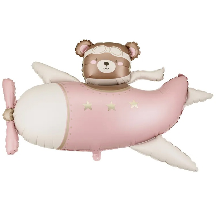 ПД (44"/111см) Фигура, Мишка в самолете Light Pink