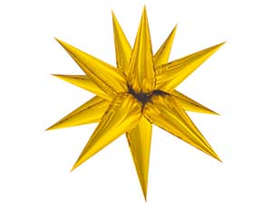 Шар 3D (40''/102 см) Звезда, Составная, Золото, 1 шт. в уп.