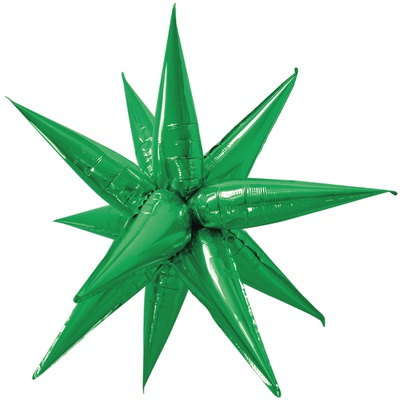 Шар 3D (26''/66 см) Звезда, Составная, Зеленый, 1 шт. в уп