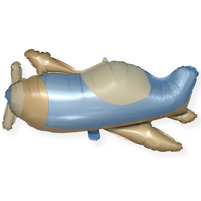 Шар (31"/79см) Фигура, Самолет ретро голубой в уп.