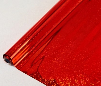 Упаковочная пленка (0,7*7,9 м) Красный, Голография, 1 шт.
