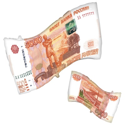 Шар (26''/66 см) Фигура, Денежная купюра 5000 РУБЛЕЙ, 1 шт.