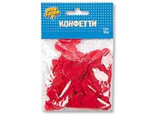 Конфетти Круги тишью Красные 1,5см 10грG