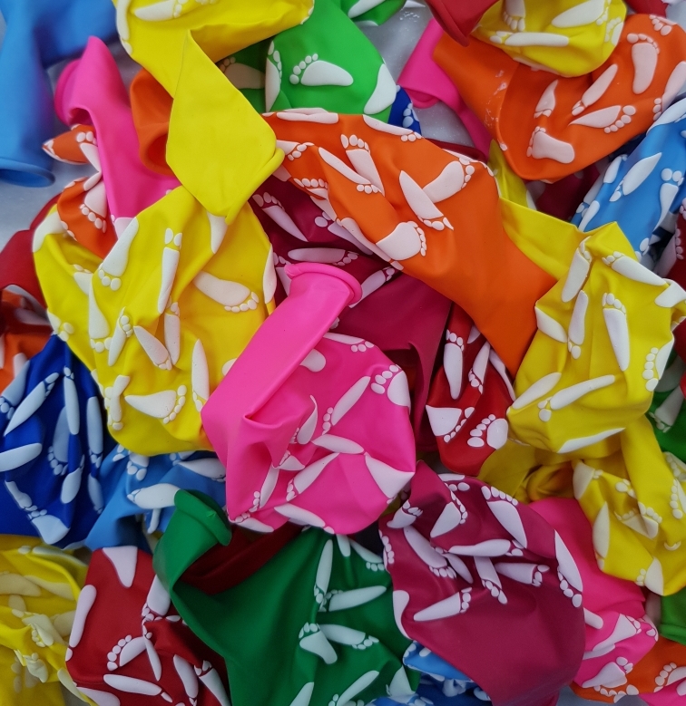 Шар (12''/30 см) Детские ножки, шелкография, Ассотри, 5 шт.