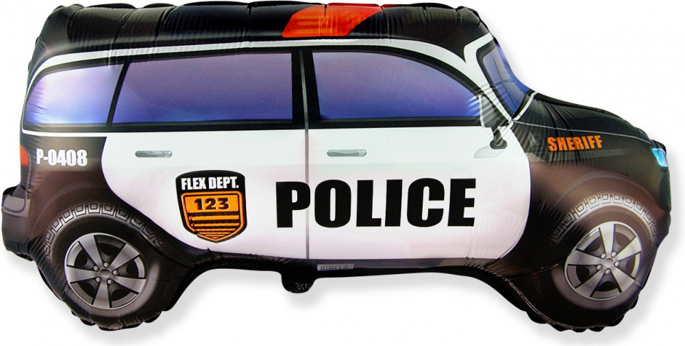 FM Шар (33''/84 см) Фигура, Полицейская машина, Черный