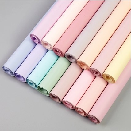 Плёнка матовая Лак, PASTEL,Лилово-розовый, 600мм x 40 мкр х 200 гр