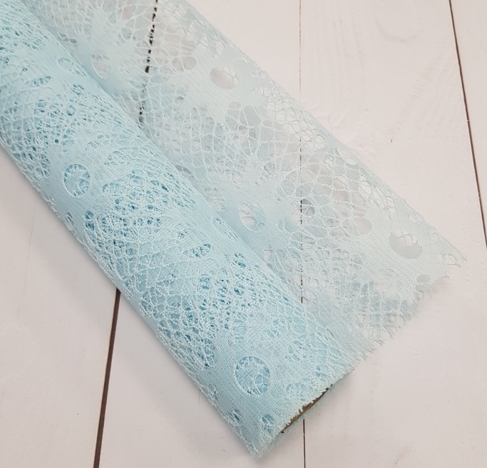 Сетка паутинка-цветы, голубая, 60см*4,5м