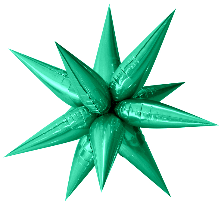Шар (26''/66 см) Фигура, Звезда составная, Зеленый, 1 шт.