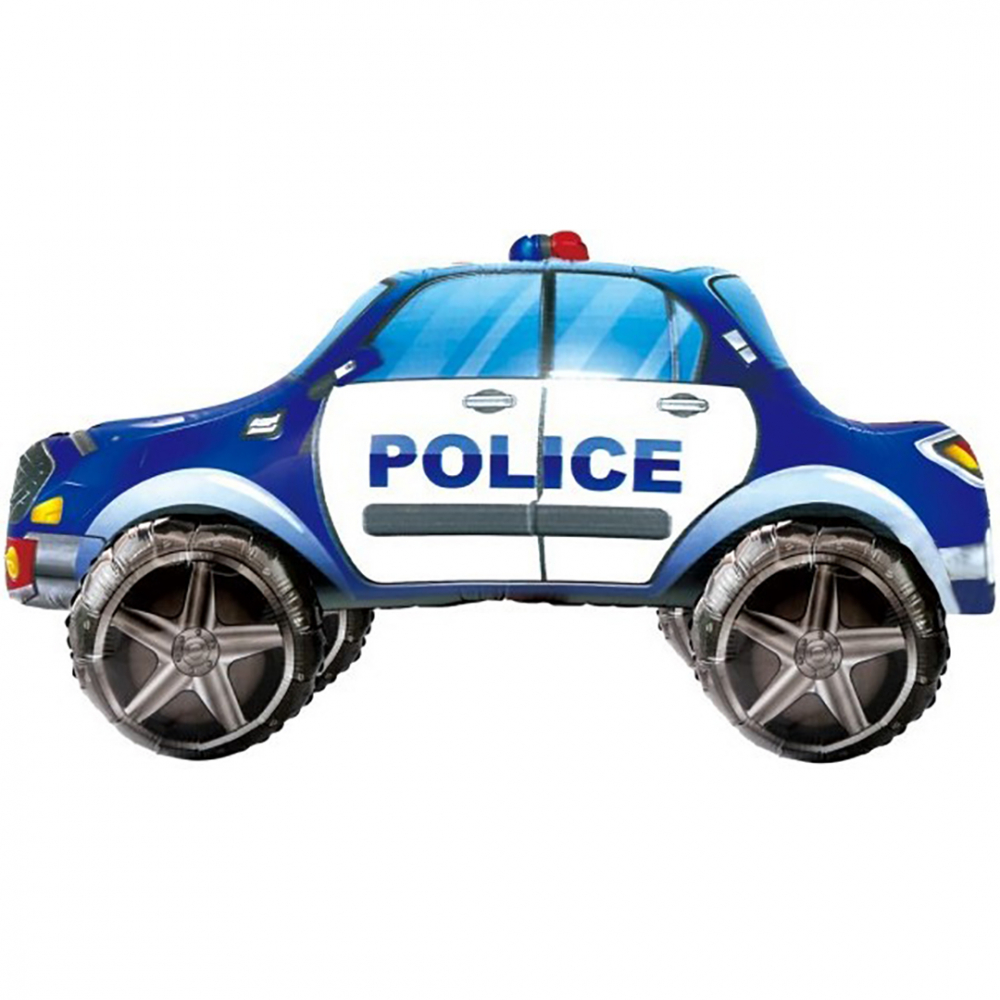 Шар 3D (35''/89 см) Фигура, Полицейская машина, 1 шт. в уп.