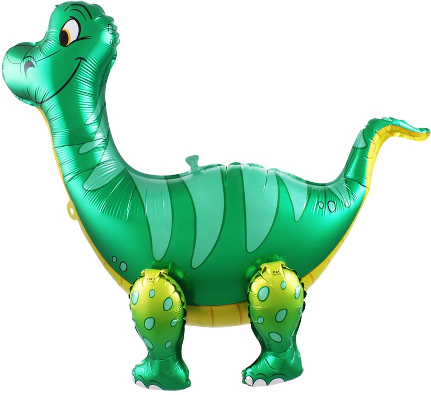 Шар 3D (25''/64 см) Фигура, Динозавр Брахиозавр, Зеленый, 1 шт. в уп.