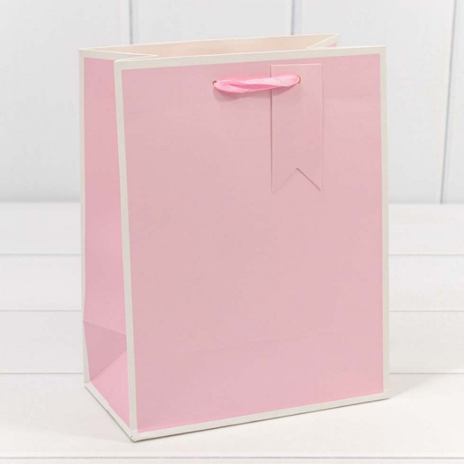 Пакет  Однотонный в рамке , 18*23*10 см, 1 шт., Розовый