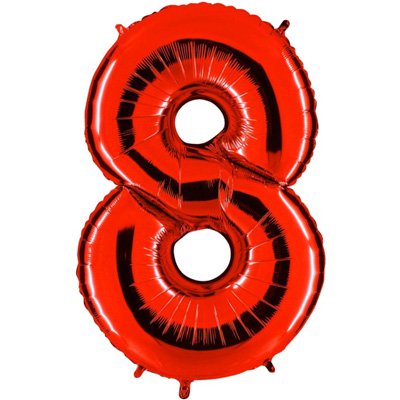 Шар (34" 86 см) Цифра "8" красный, Китай