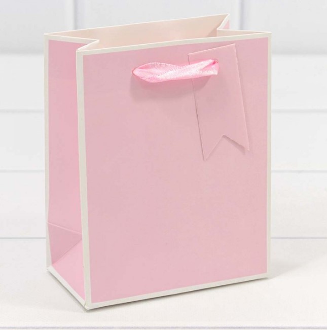 Пакет  Однотонный в рамке , 12*15*6,7 см, 1 шт., Розовый