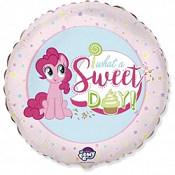 FM Шар (18''/46 см) Круг, My Little Pony, Лошадка Пинки Пай, Сладкий День!, Розовый
