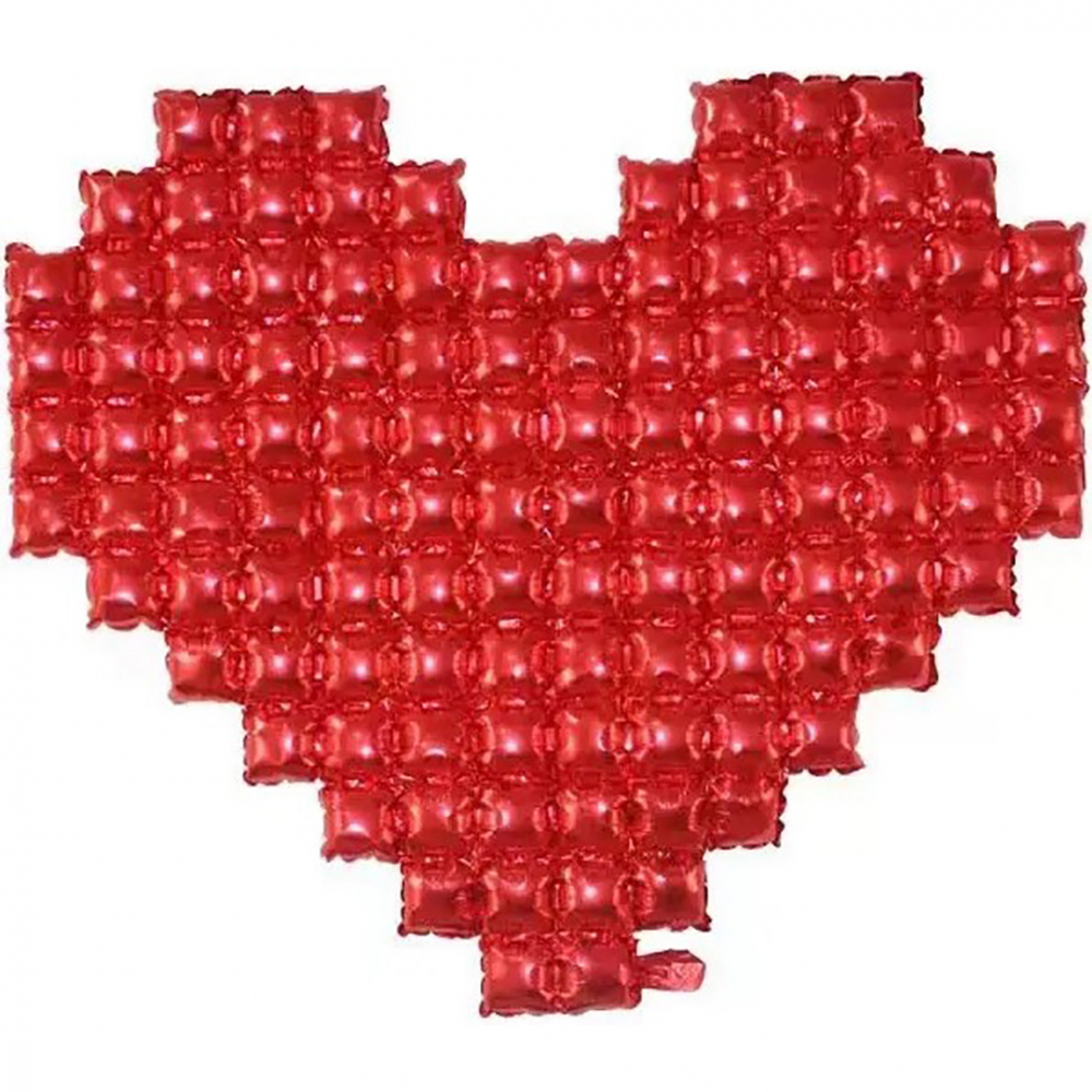 Фотозона из шаров (55''/140 см) Сердце, Красный, Металлик, 1 шт.