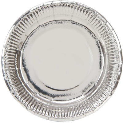 Тарелка фольгирован серебряная 23см 6штG