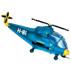 FM Шар (39''/99 см) Фигура, Вертолет, Синий