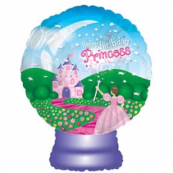 Шар (22''/56 см) Фигура, Стеклянный шар с принцессой, 1 шт. CTI США
