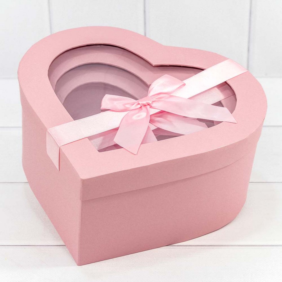 Коробка "Сердце" Розовый 23.8*22.8*10 см