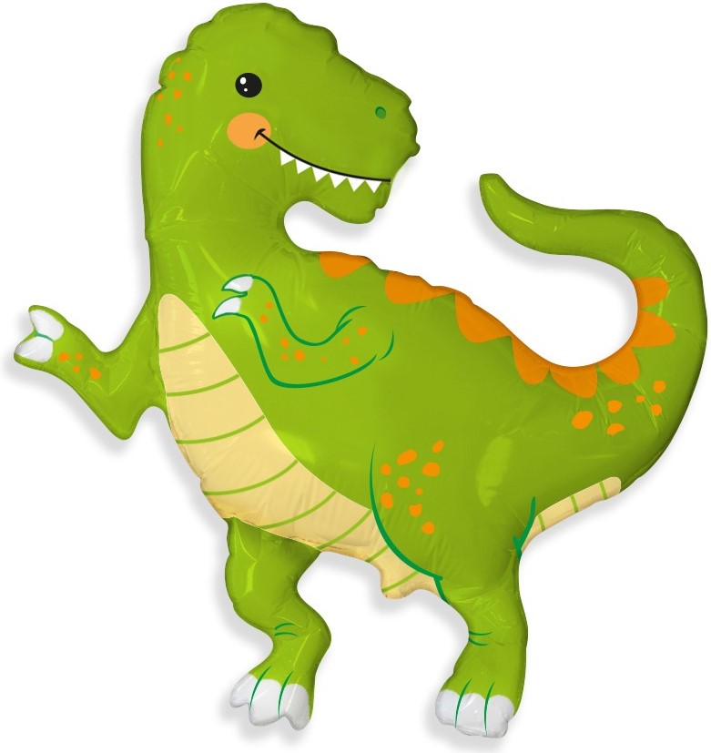 FM Шар (13''/33 см) Мини-фигура, Веселый динозаврик, 1 шт.