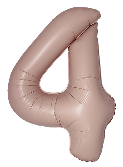 FM Шар (40''/102 см) Цифра, 4 Slim, Винтажная роза, Матовый, 1 шт. в уп.