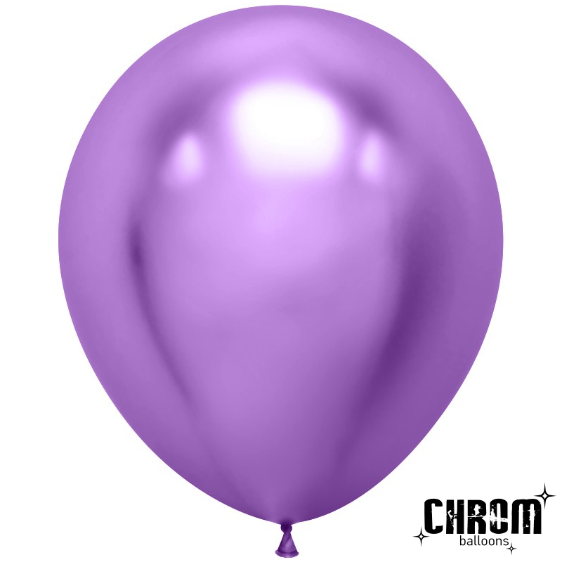 Шар (18''/46 см) Фиолетовый, хром, 10 шт.
