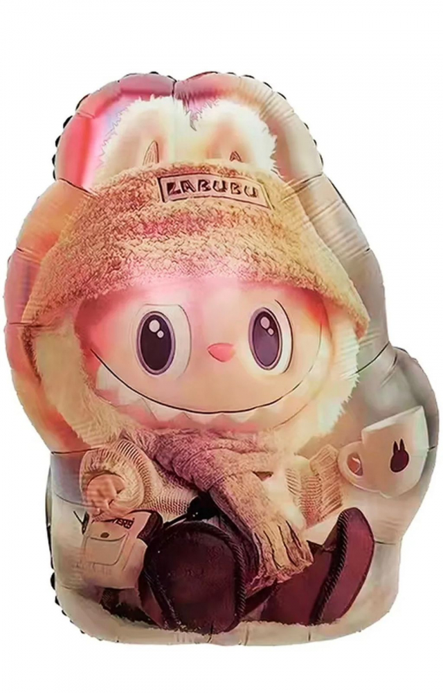 Шар (22"/58см) Фигура, Плюшевый эльф с шарфом ,розовый